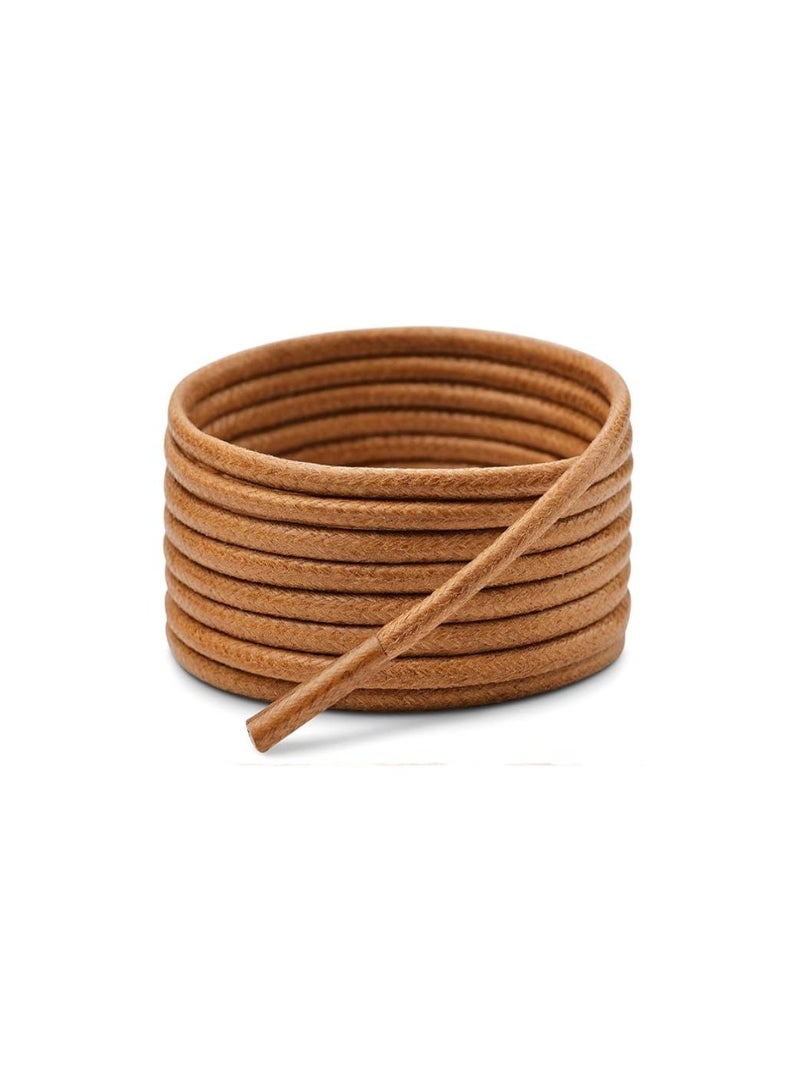 اربطة احذية مستديرة من القطن المشمع للاحذية الطويلة والاحذية الرياضية للرجال والنساء - والأحذية ذات الرقبة الطويلة والفساتين - خيوط للاحذية متوفرة زوجان باطوال وألوان متعددة - Image 1