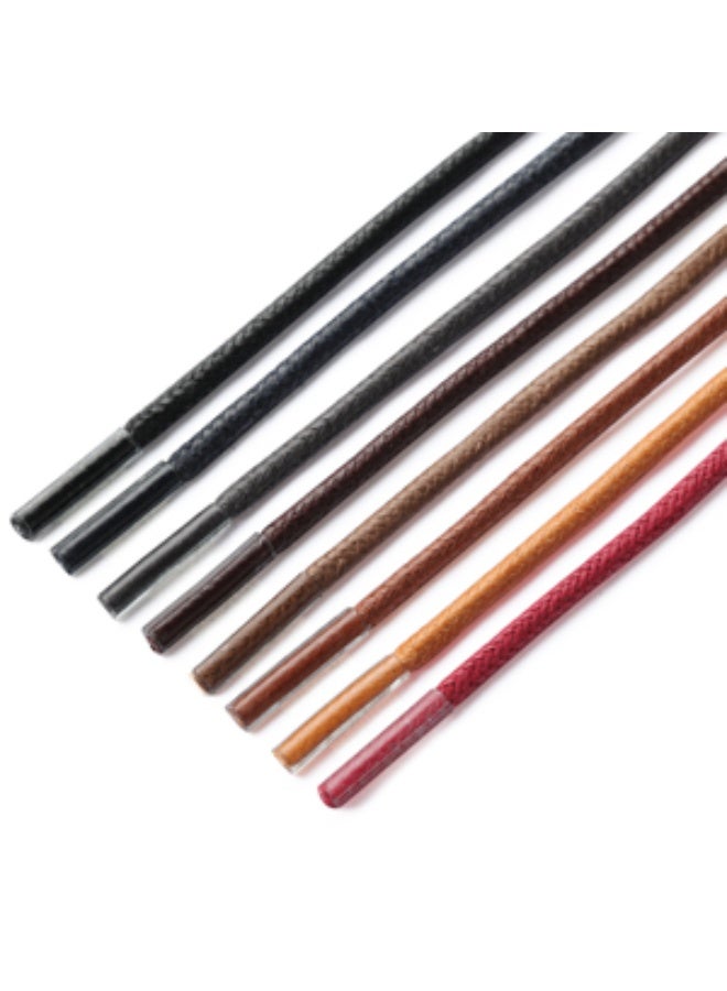 Round waxed cotton shoelaces for men's and women's boots, sneakers, ankle boots, and dress shoes - available in two pairs in various lengths and colors - Image 2