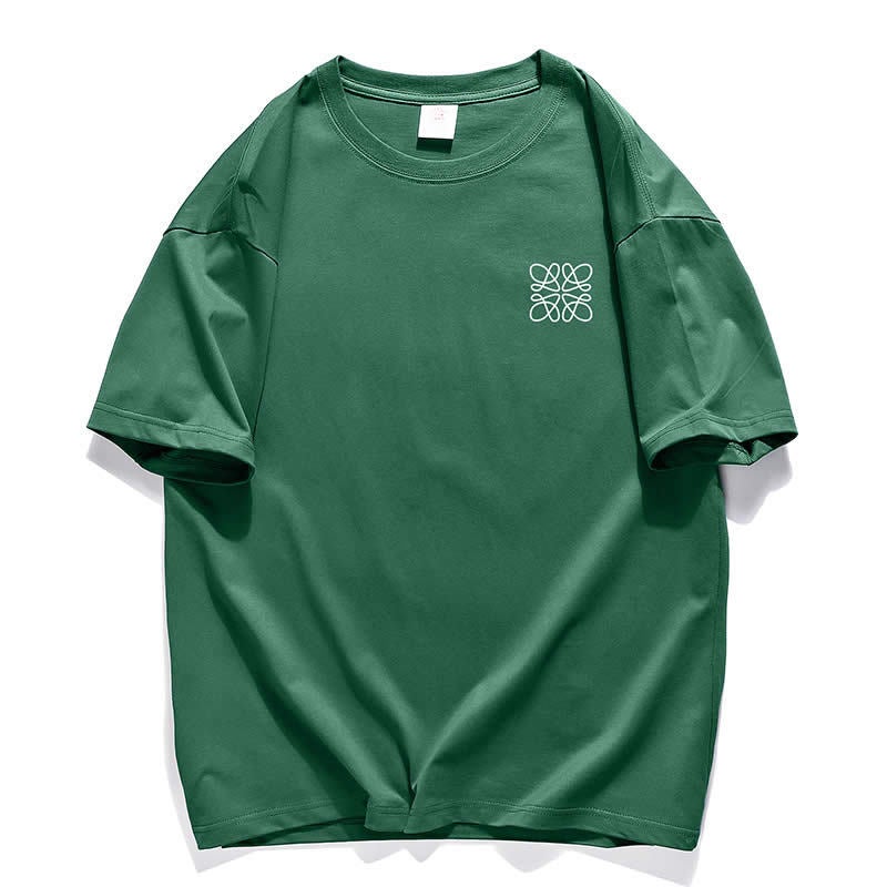 Summer Men'S Half Sleeve T-Shirt 260G Heavy Fashion Trend Loose Crewneck Cartoon Printed Men'S Middle Sleeve T-Shirt - Image 1