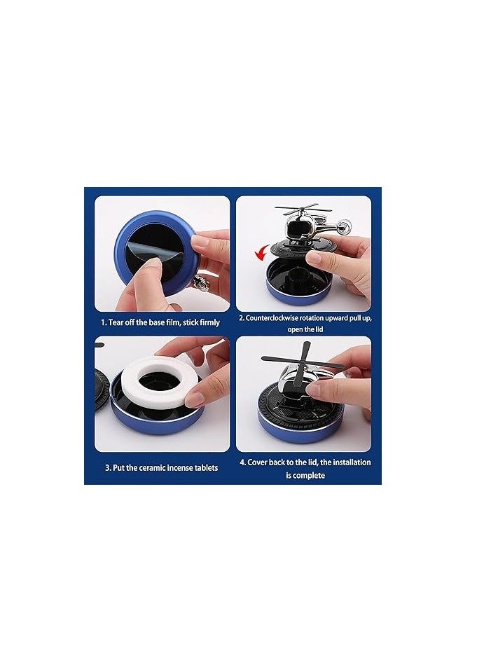 فواحة معطر الهواء للسيارة على شكل طائرة هليكوبتر قابلة للدوران وتعمل بالطاقة الشمسية - Image 3