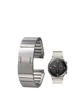 Generic 22mm Titanium Metal Watch Band For HUAWEI Watch GT 3 Pro 46mm / GT3 GT 2 46mm / GT2 Pro Watch Band Wrist Strap Silver  - Image 1