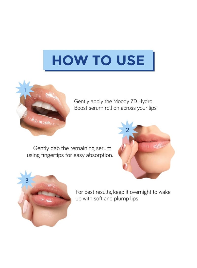  مودي رول سيروم هيدرو بيرست للشفاه 7D Hydro Burst Lip Serum Roll-On بحمض الهيالورونيك والكوجيك والسيراميد للتصبغ والترطيب | سيروم الشفاه للشفاه المتشققة والجافة | مغذي ومرطب للشفاه | خالٍ من البارابين ونباتي - Image 5
