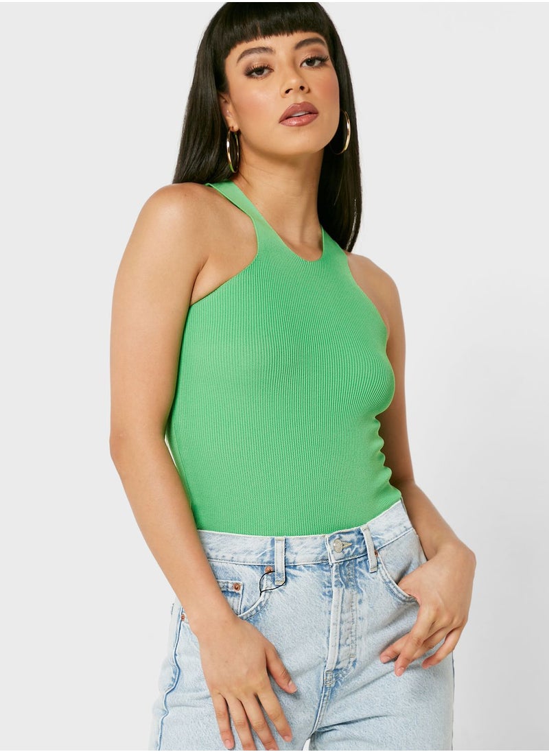 TOPSHOP - Round Neck Knitted Tank Top - Image 1