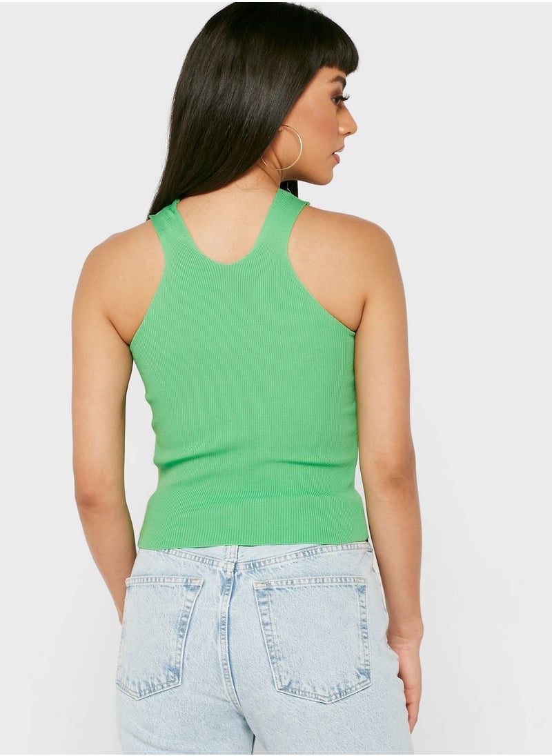 TOPSHOP - Round Neck Knitted Tank Top - Image 1