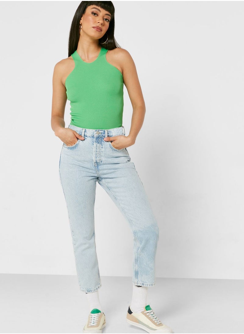 TOPSHOP - Round Neck Knitted Tank Top - Image 1
