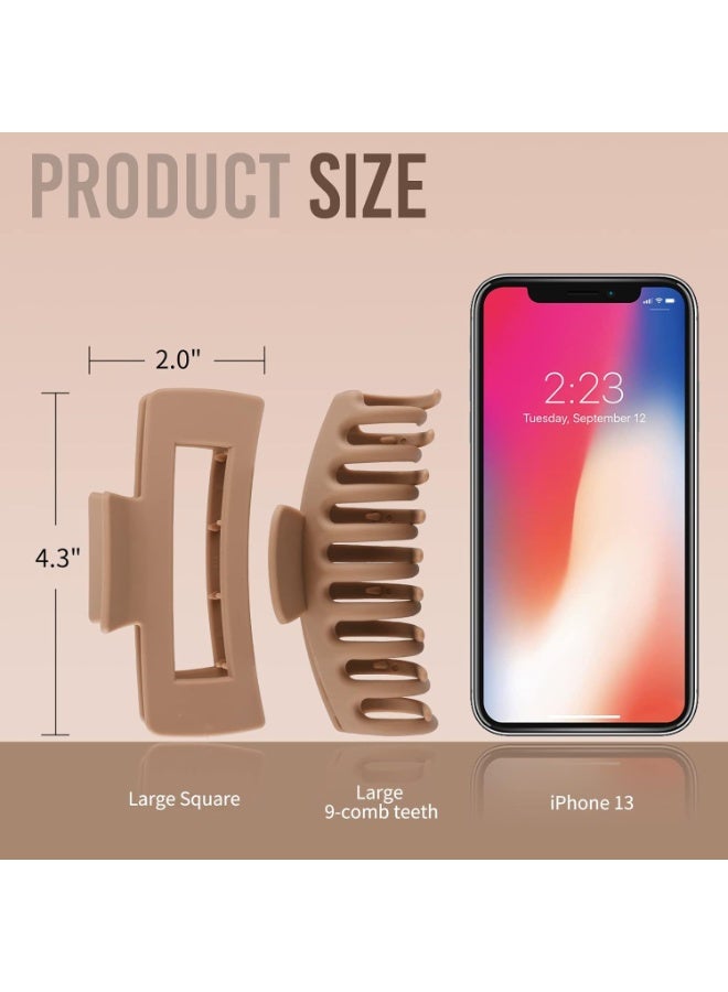 ORiTi 8 Pack 4.3 Inch Large Hair Claw Clips for Women Thin Thick Curly Hair - Image 5