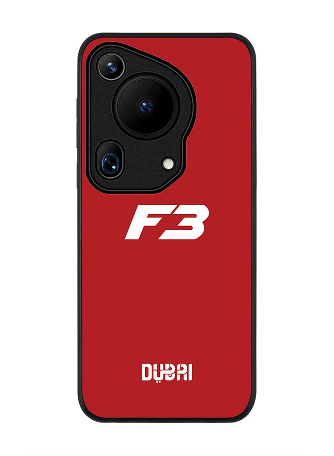 Stylizedd Rugged Black edge case for Huawei Pura 70 Ultra, Slim fit Soft Case Flexible Rubber Edges Anti Drop TPU Gel Thin Cover -   Faz3 Dubai Red - Image 1