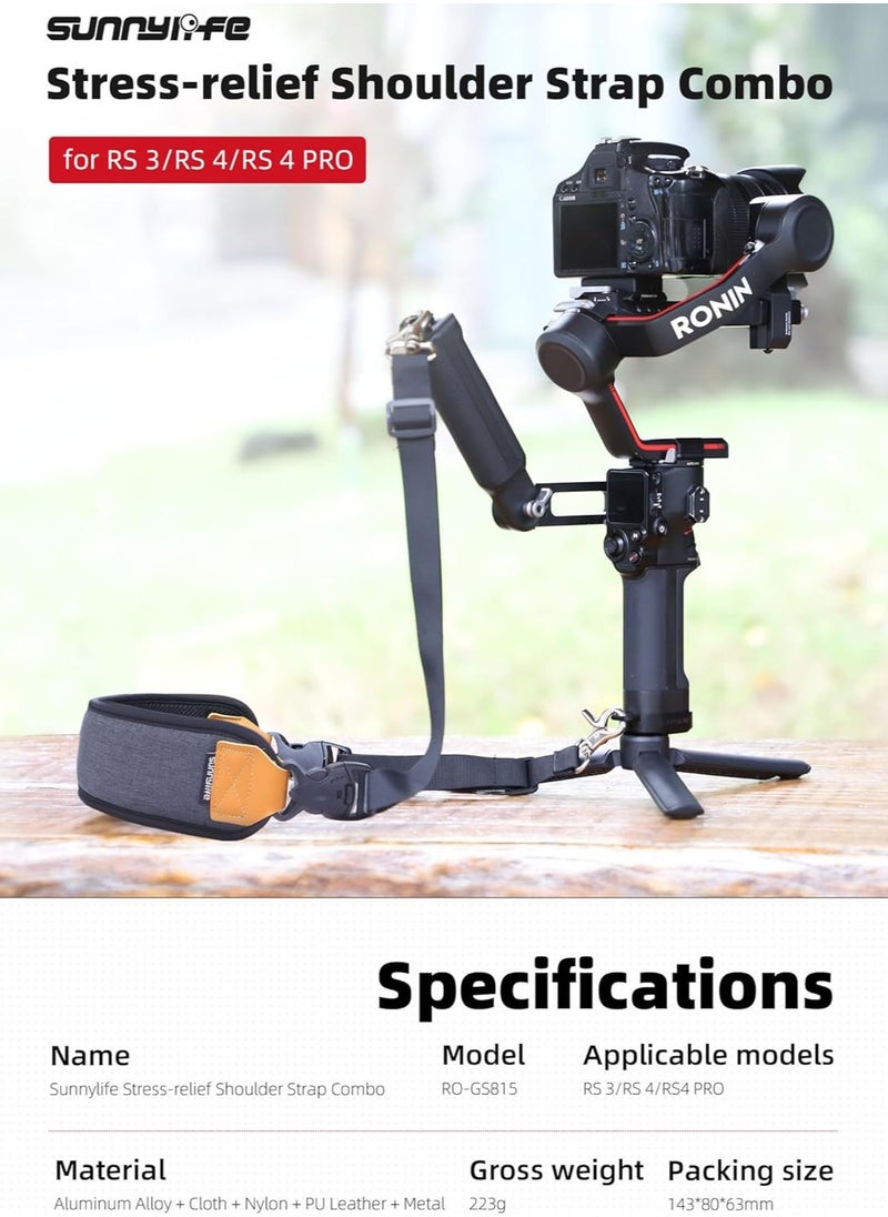 سني لايف حزام كتف لتخفيف الضغط من Gimbal لـ DJI RS 3/RS 4/RS4 PRO من سبائك الألومنيوم بقاعدة ثابتة ملحقات مثبت Gimbal  - Image 2