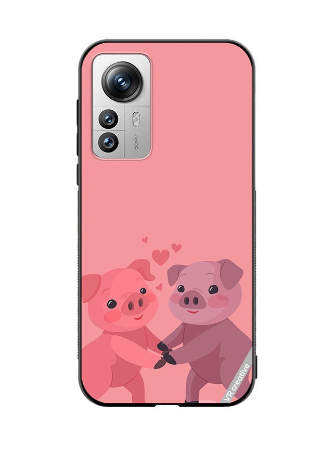 VR CREATIVE Protective Case Cover For Xiaomi 12 Pro Love Pig Design Multicolour - Image 1