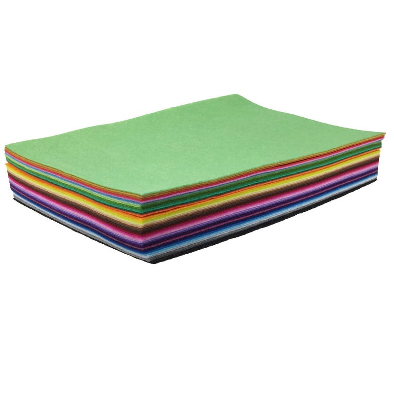 flic-flac 42pcs 8 x 12 inches (20cm*30cm) 42 Colors for Choice A4 Felt Fabric Sheet Assorted Color Felt Pack DIY Craft Patchwork - Image 3