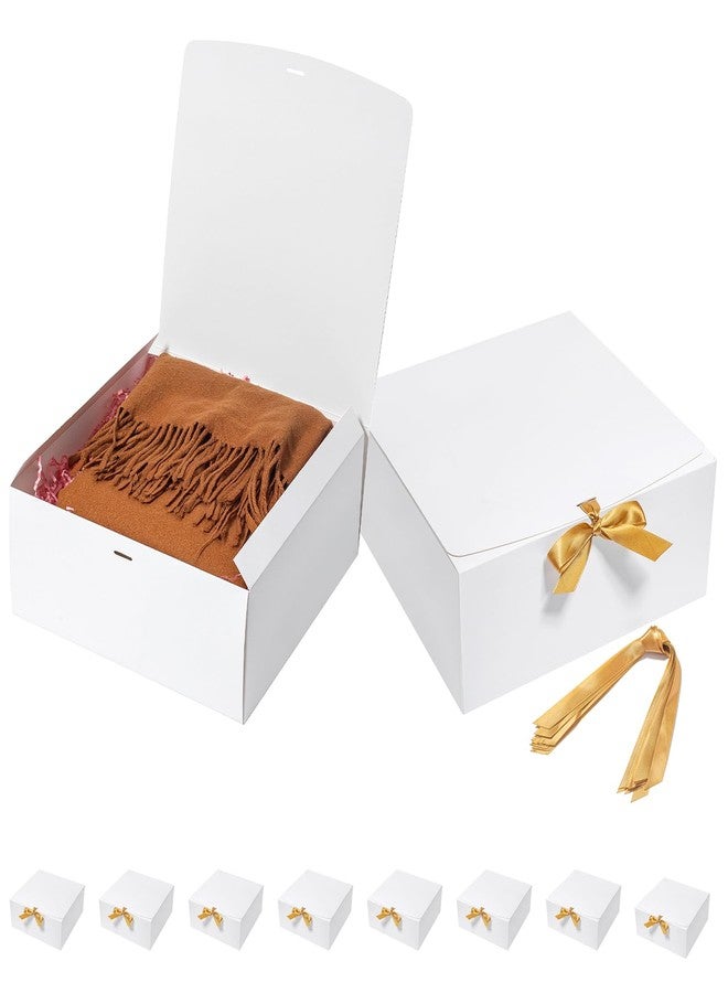 Mcfleet Large Gift Boxes with Lids 12x12x5 Inches 10 Pack Bridesmaid Proposal Boxes White Extra Deep Gift Box for Presents, Craft Boxes for Christmas, Wedding, Graduation, Holiday, Birthday Gift - Image 1