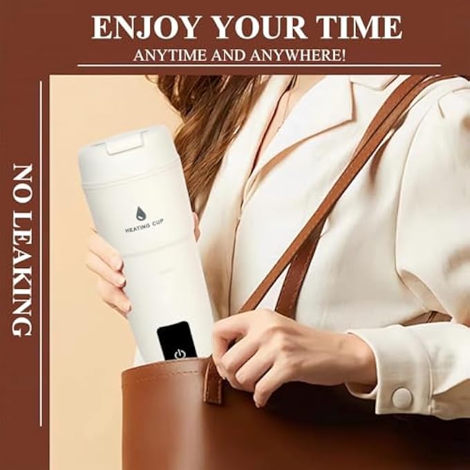 كاست ويف غلاية كهربائية للسفر سعة 400 مل، غلاية مياه محمولة مع التحكم في درجة الحرارة وشاشة LCD وإيقاف التشغيل التلقائي وحماية الغليان الجاف مع وظيفة الحفاظ على الدفء، غلاية من الفولاذ المقاوم للصدأ خالية من مادة PBA - Image 5