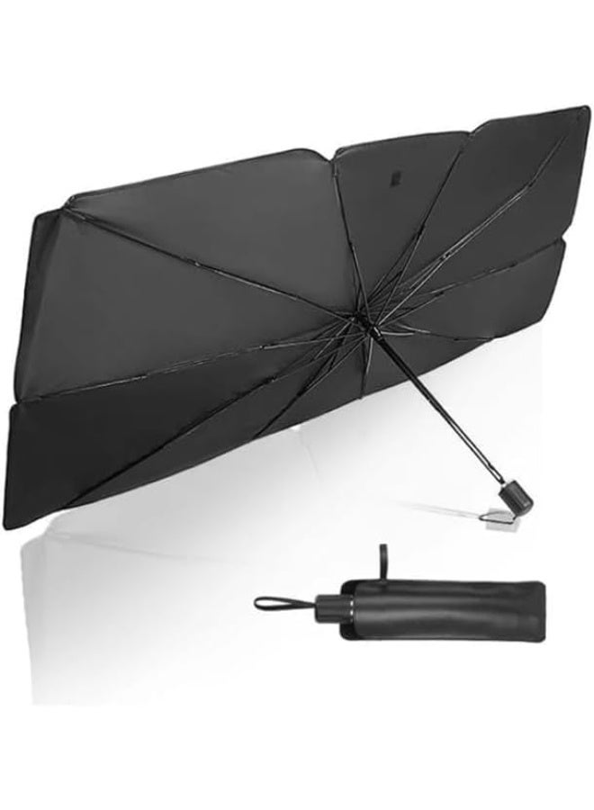 SHEZA STAR Car Windshield Sunshade, 65x125 cm, 5-Layer UV Protection, Foldable Umbrella Design, for Sedan and SUV - Image 1