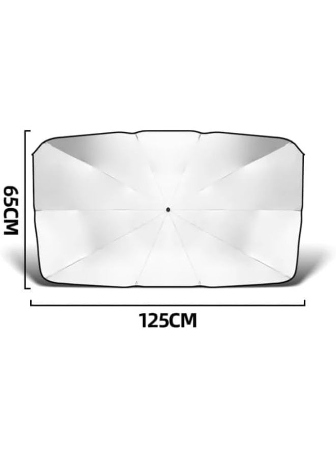 SHEZA STAR Car Windshield Sunshade, 65x125 cm, 5-Layer UV Protection, Foldable Umbrella Design, for Sedan and SUV - Image 4