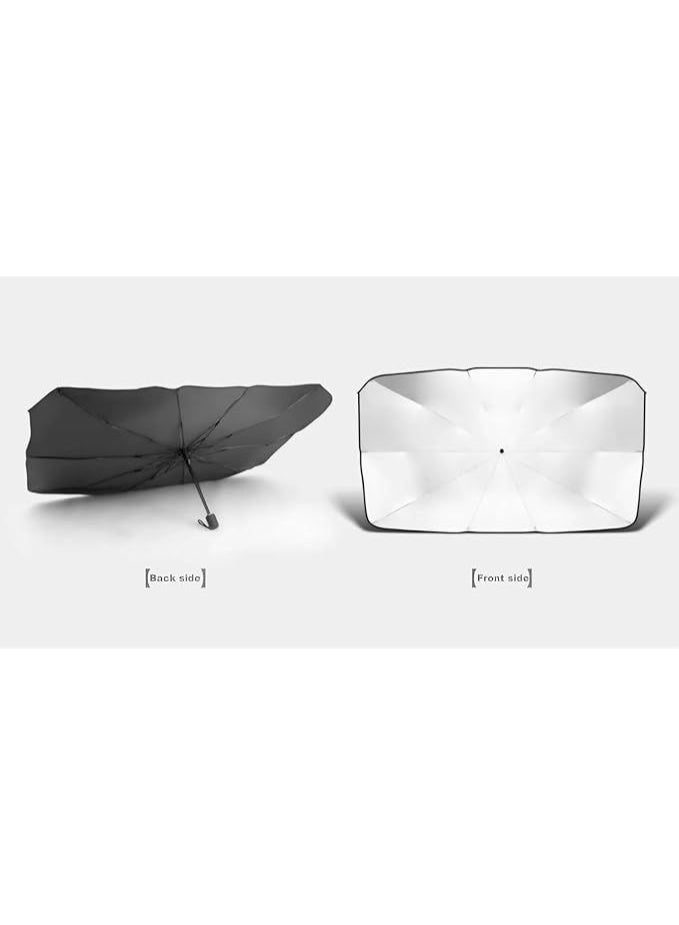 SHEZA STAR Car Windshield Sunshade, 65x125 cm, 5-Layer UV Protection, Foldable Umbrella Design, for Sedan and SUV - Image 5