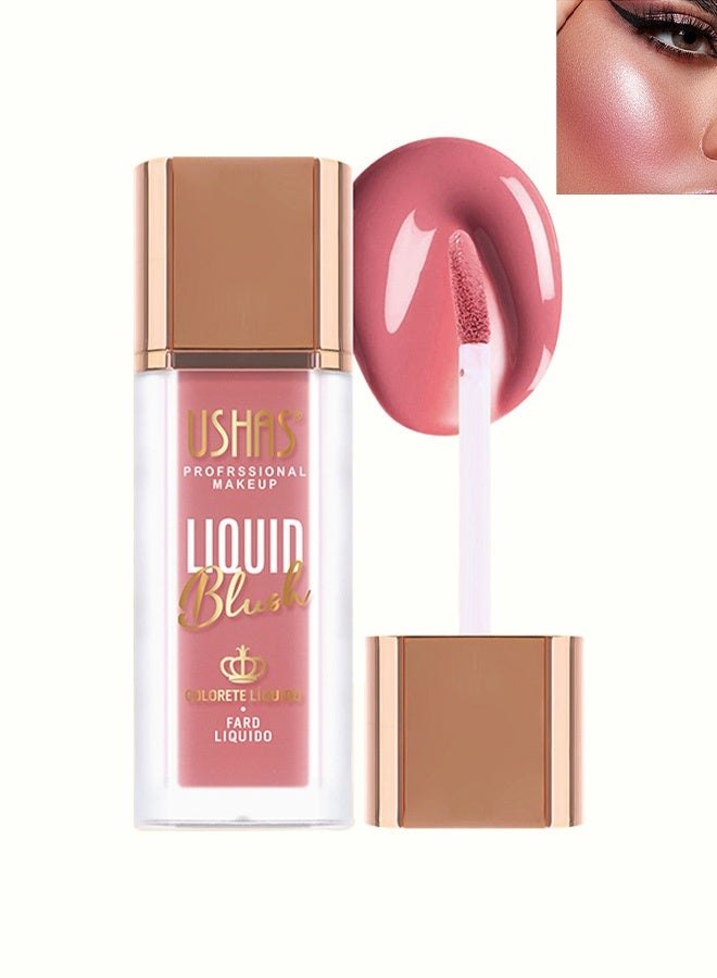 Ushas Liquid Blush, Highly Pigmented Long-Lasting Cheek Tint, Lightweight Blendable Natural Dewy Finish, Multi-use Blush for Cheeks, Lips, Eyes, Professional Makeup #02 - Image 1