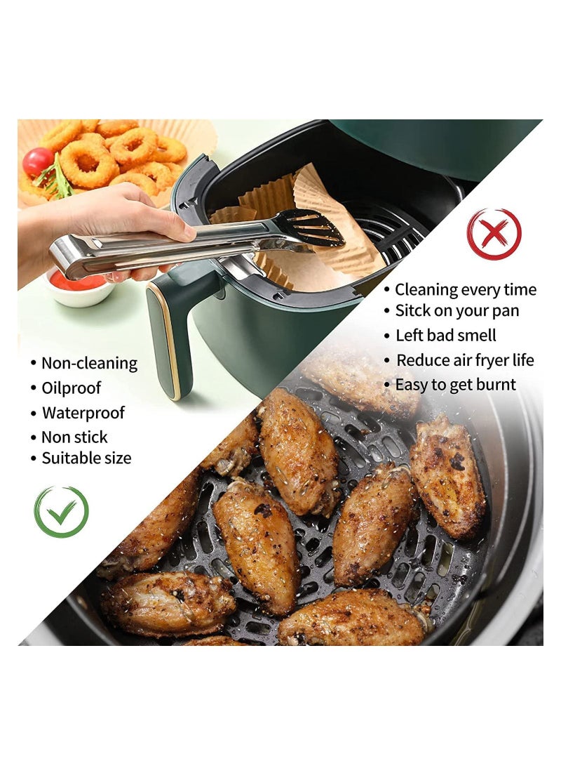 50PCS Air Fryer Disposable Paper Liners Basket, 6.3 inch Plate, Baking Paper, Parchment Non-Stick Oil-Proof - Image 4