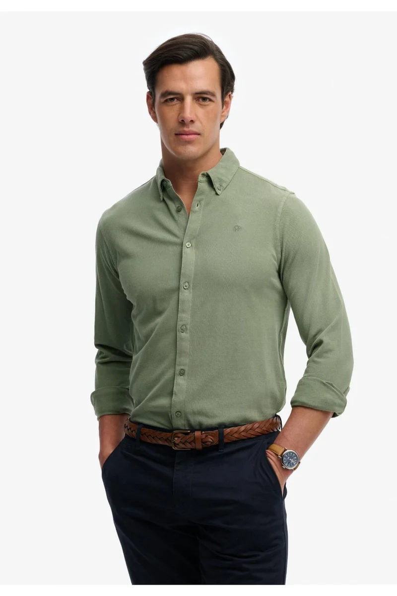Superdry Vintage Destroy Pique Long Sleeve Shirt
