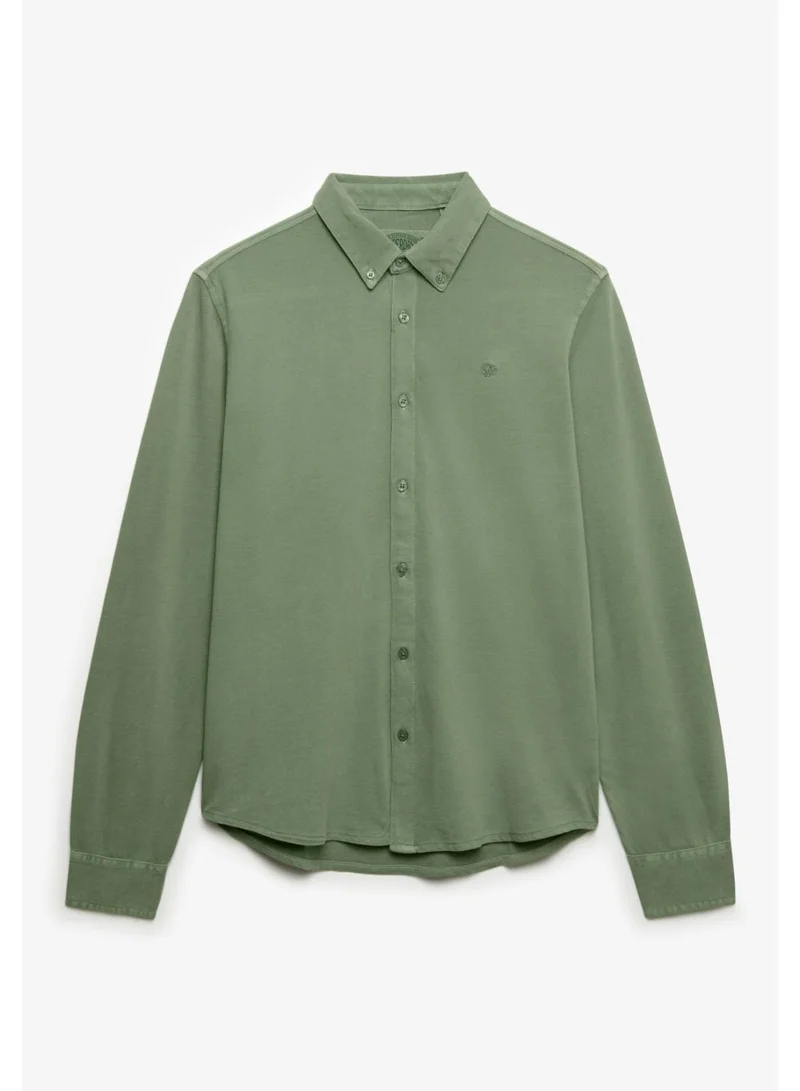 Superdry Vintage Destroy Pique Long Sleeve Shirt