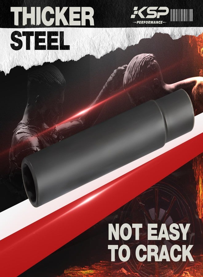 KSP PERFORMANCE صواميل عجلات KSP سداسية مدببة مقاس 14 مم × 1.5، 24 قطعة من صواميل العجلات المعدنية الصلبة السوداء على شكل رصاصة، ارتفاعها 4.4 بوصة، مع مفتاح ربط عالي القوة واحد لمزيد من مسامير تثبيت السيارة مقاس 14 × 1.5 - Image 4