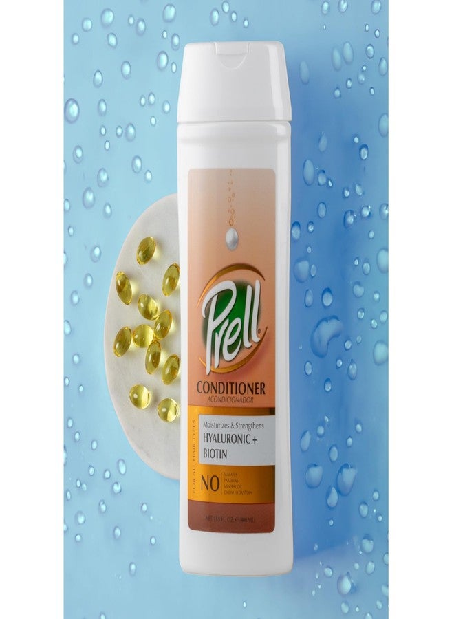 Prell Hyaluronic + Biotin Moisturizes & Strengthens Shampoo & Conditioner for All Hair Types 13.5 fl.oz - Image 4