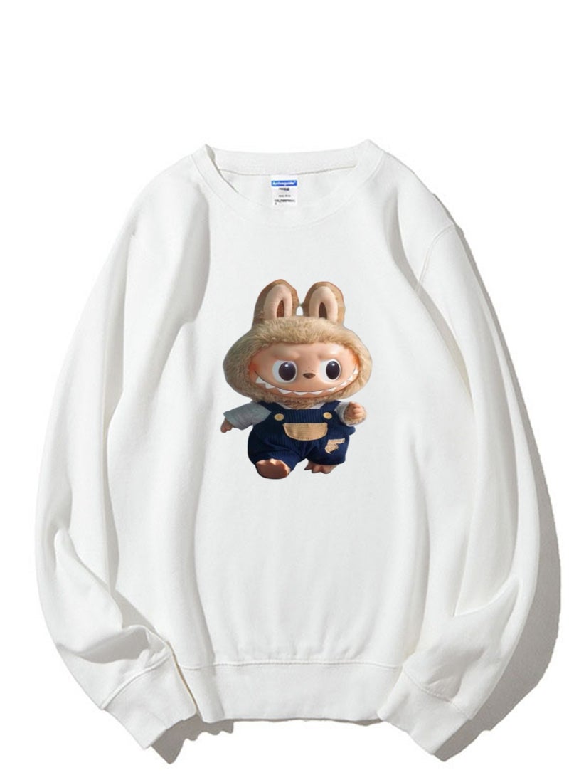 NIBEMINENT Labubu Printed Cotton Long Sleeve Hoodie 