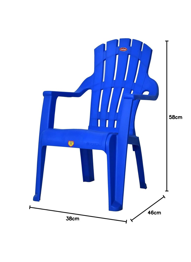 PRIMA Prima Baby Plastic Chair 124 Modern and Comfortable with Backrest for Study Play Desk Kids with Arms for HomeSchoolDining for 2 to 6 Years Age Set of 1 Blue  - Image 2