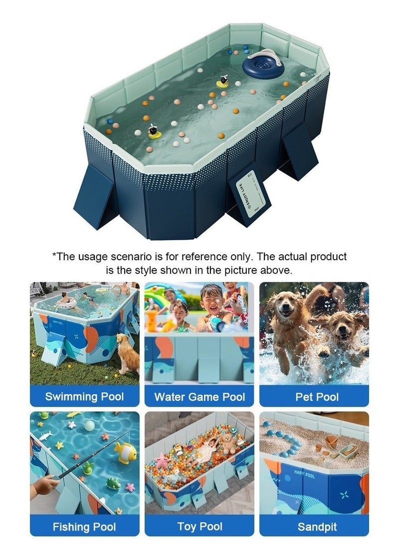 TAPIT 180x110x55CM Non-Inflatable Foldable Swimming Pool for Kids, Multifunctional Baby's Bath Toy Ball Pool, Rectangular Sturdy and Durable Play Fence Game Pool for Indoor and Outdoor - Image 3