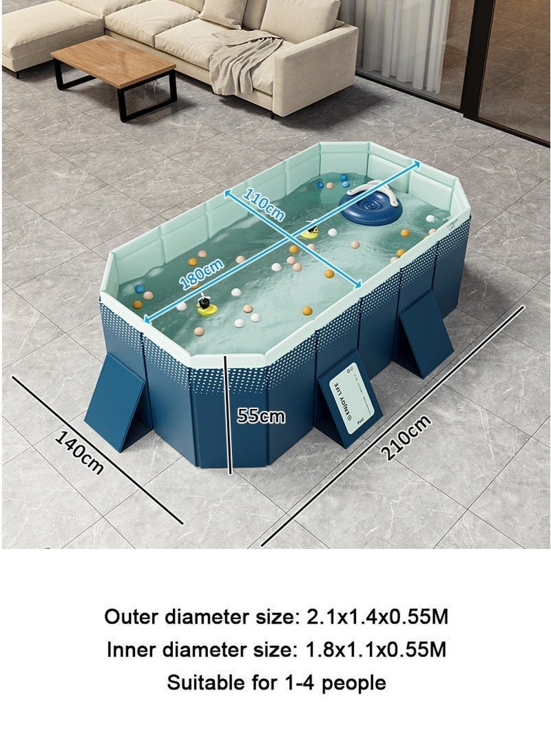 TAPIT 180x110x55CM Non-Inflatable Foldable Swimming Pool for Kids, Multifunctional Baby's Bath Toy Ball Pool, Rectangular Sturdy and Durable Play Fence Game Pool for Indoor and Outdoor - Image 4