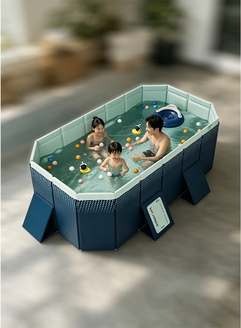 TAPIT 180x110x55CM Non-Inflatable Foldable Swimming Pool for Kids, Multifunctional Baby's Bath Toy Ball Pool, Rectangular Sturdy and Durable Play Fence Game Pool for Indoor and Outdoor - Image 1