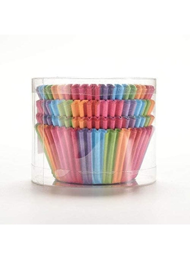 ١٠٠ قطعة كب كيك ورقية ملونة – أوعية خبز كيك وكب كيك للحفلات وأعياد الميلاد والأعراس والحلويات - Image 5