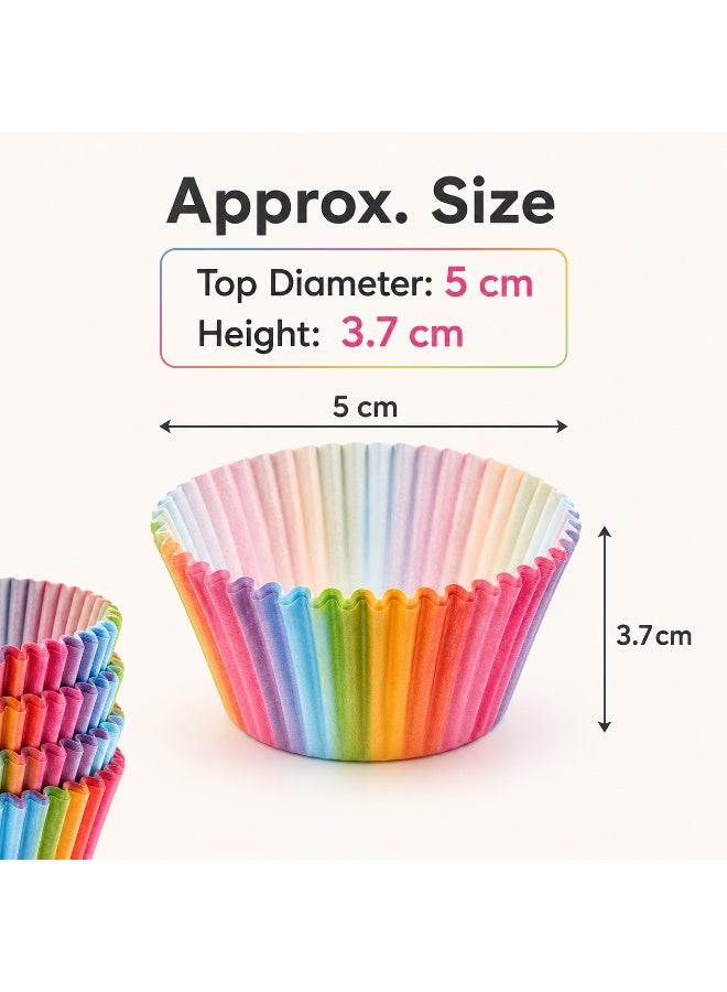 100 Pcs Rainbow Cupcake Baking Paper Cases – Colorful Muffin & Cake Liners for Party, Birthday, Wedding, and Dessert Baking - Image 3