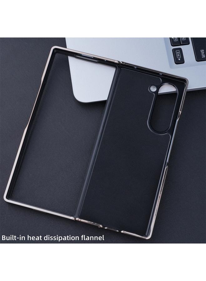 erorex Case For Samsung Galaxy Z Fold6 Plating Frame PU Fold Phone Case with Pen - Image 5
