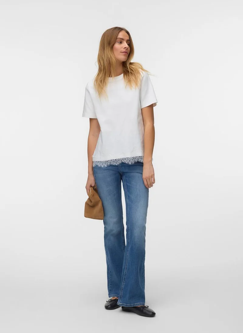 Vero Moda VMSARA Mette Lace Short Sleeve T-Shirt Jersey