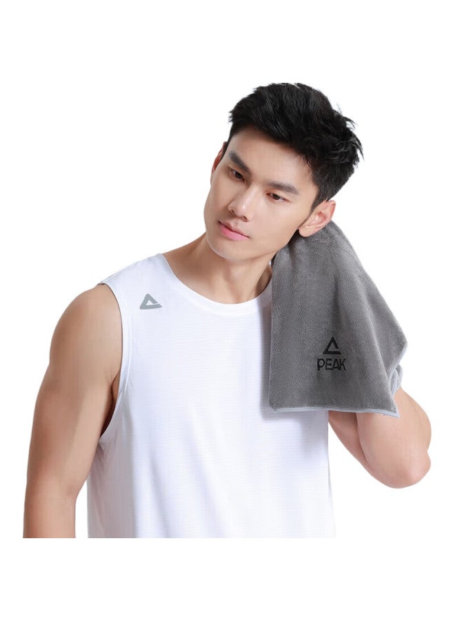 PEAK Sports Towel, Sweat-Absorbing, For Swimming, Fitness, Badminton, Heat Relief, Absorbent, For Face Washing And Bathing, Yhz4619, Gray - Image 2