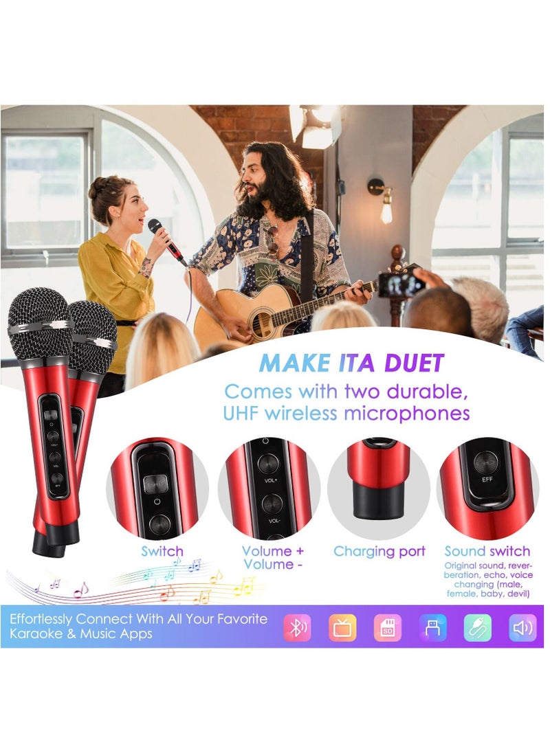 SU.YOSD - New YS-211 Bluetooth Speaker Home Theater Karaoke KTV High Power Subwoofer With Wireless Microphone LED Flash - Image 1