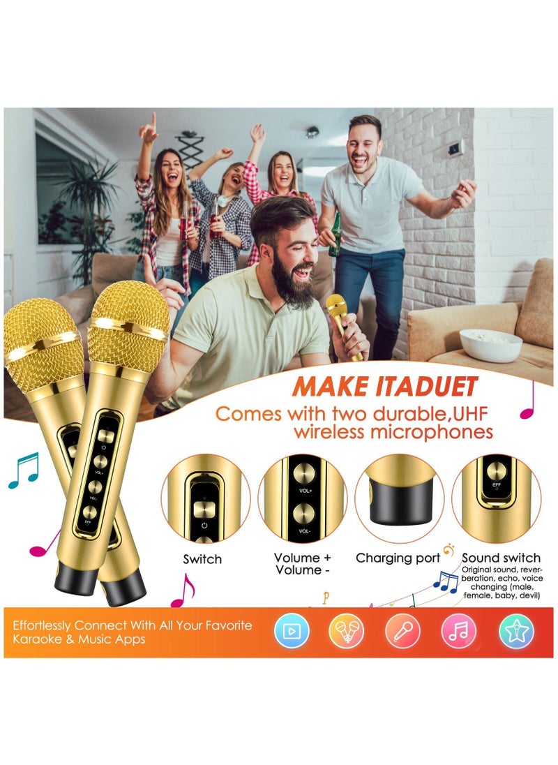 SU.YOSD - New YS-211 Bluetooth Speaker Home Theater Karaoke KTV High Power Subwoofer With Wireless Microphone LED Flash - Image 1