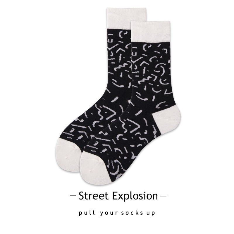 Street Explosion Trend Ins Style Cartoon Jacquard Personality Designer Sports Skateboard Tide Socks - Image 1