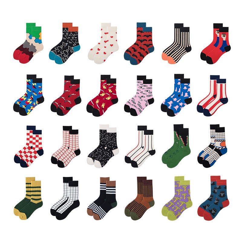 Street Explosion Trend Ins Style Cartoon Jacquard Personality Designer Sports Skateboard Tide Socks - Image 3
