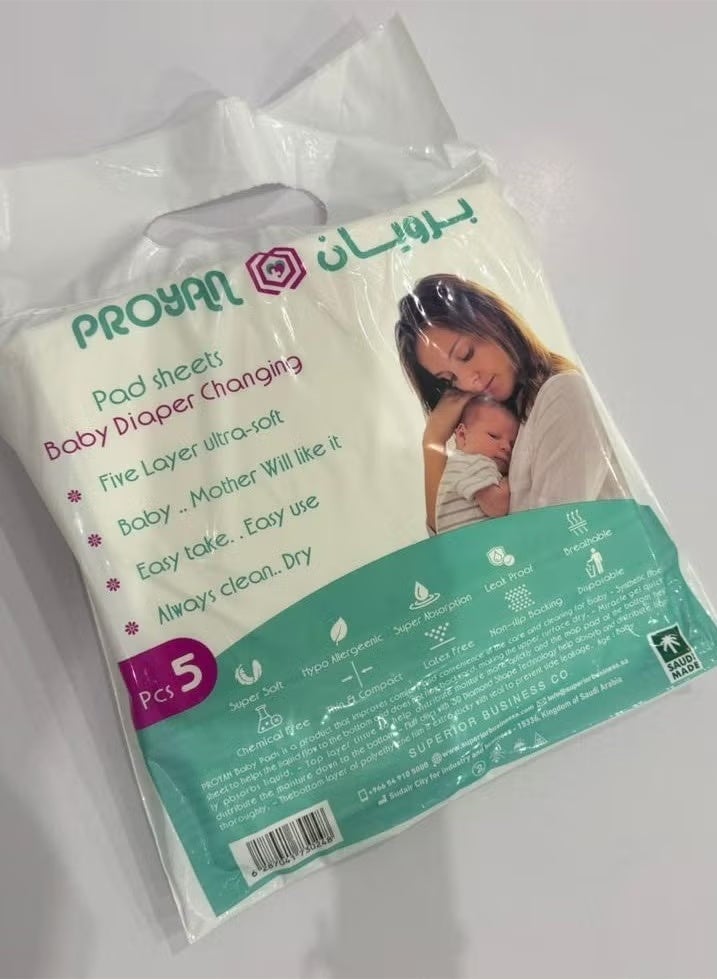 PROYAN A set of sanitary pads for changing diapers, disposable, consisting of 5 pieces, - Image 3