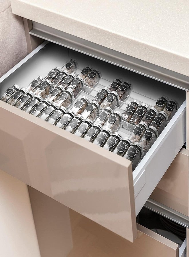 Jolfay Spice Drawer Organizer, Spice Rack Drawer for kitchen accessories,4 Tier (Clear Acrylic -13" to 26") Expandable From Spice Rack Tray for Cabinet/Countertop Seasoning Dressing Table,Bathroom - Image 3
