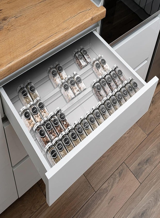 Jolfay Spice Drawer Organizer, Spice Rack Drawer for kitchen accessories,4 Tier (Clear Acrylic -13" to 26") Expandable From Spice Rack Tray for Cabinet/Countertop Seasoning Dressing Table,Bathroom - Image 1