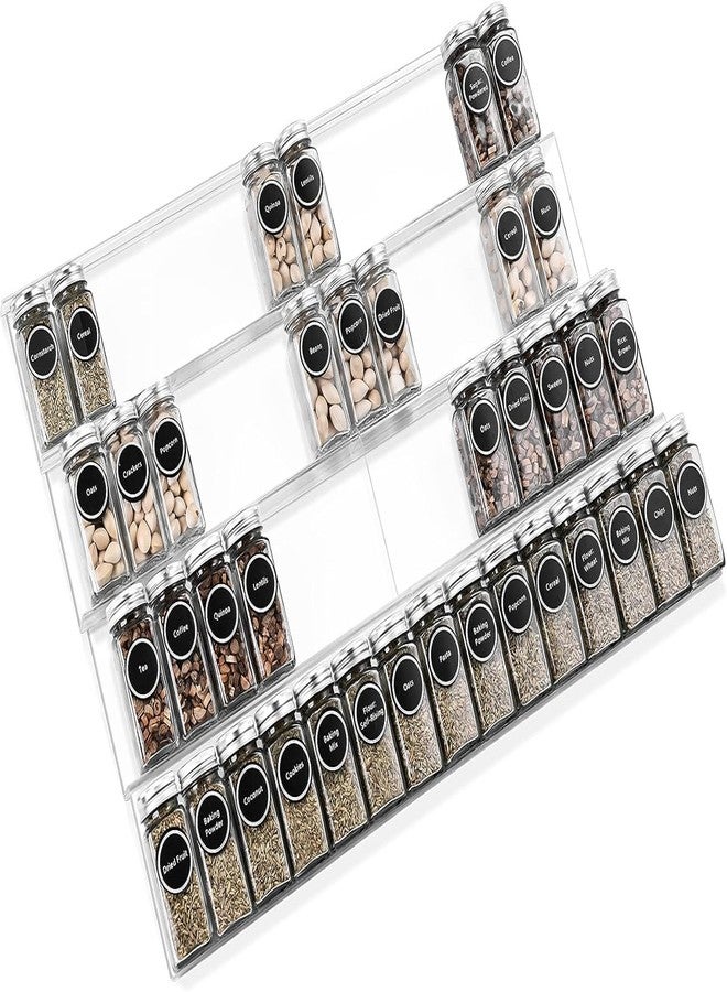 Jolfay Spice Drawer Organizer, Spice Rack Drawer for kitchen accessories,4 Tier (Clear Acrylic -13" to 26") Expandable From Spice Rack Tray for Cabinet/Countertop Seasoning Dressing Table,Bathroom - Image 5