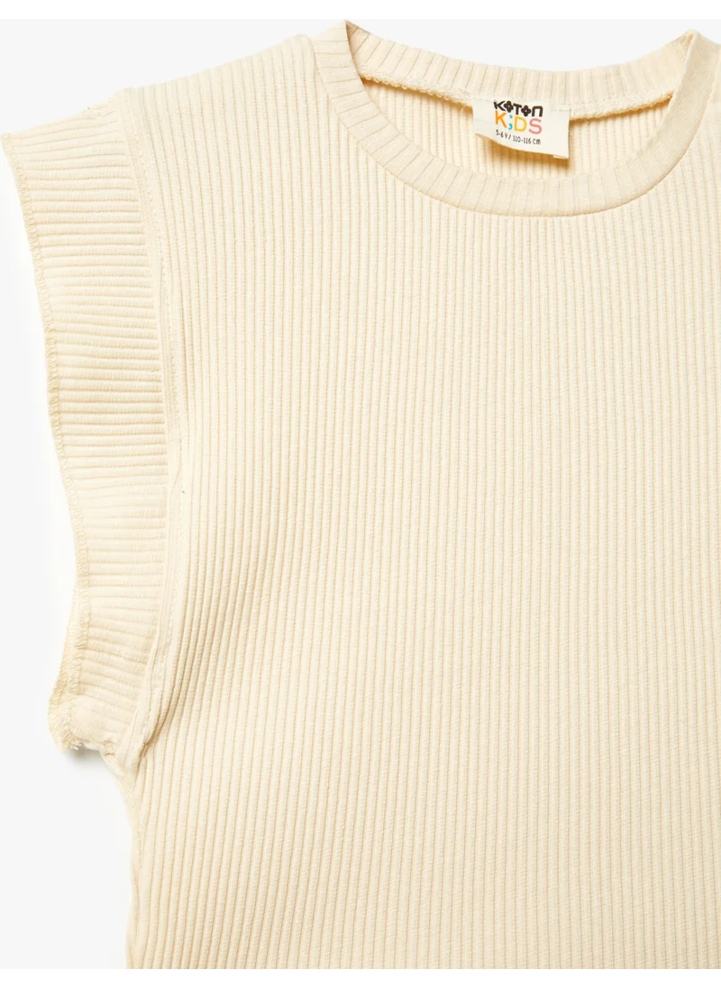 KOTON Undershirt Sleeveless Round Collar Ribbed
