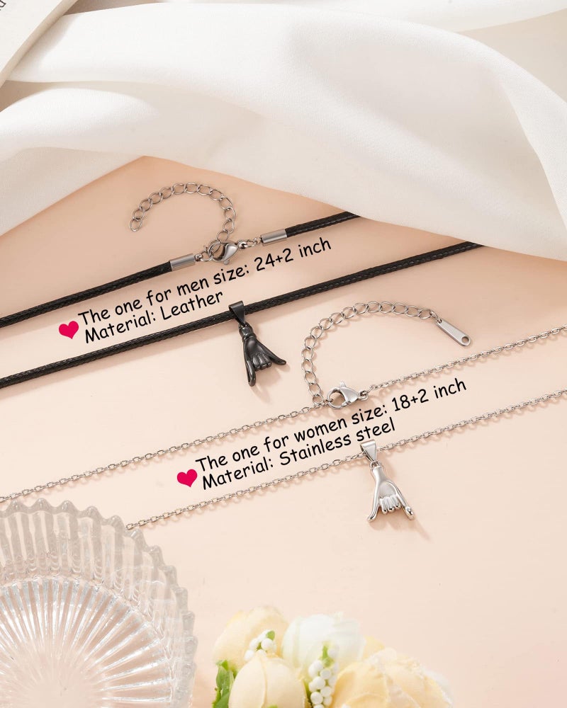 Jeka Valentine Day Gifts for Couple Girlfriend Boyfriend, Matching Promise Necklace for Her His Him Stocking Stuffer Long Distance Relationship Birthday Christmas Gifts for Husband Wife Her - Image 5