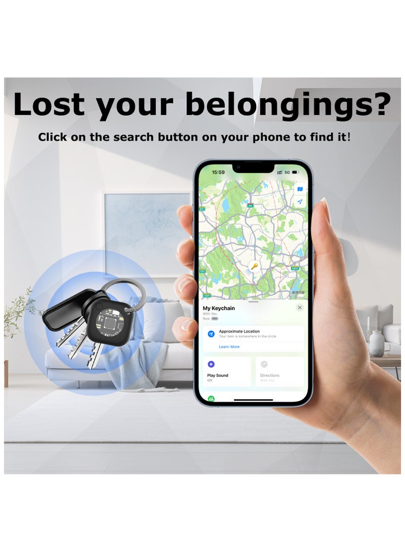 yalilai Bluetooth Tracker Works with Apple Find My APP (iOS Only, Not for Android),  Smart Tracking Tag Finder with Protective Case and Item Locator for Keys, Luggage, Backpack, Suitcases, Black  - Image 2