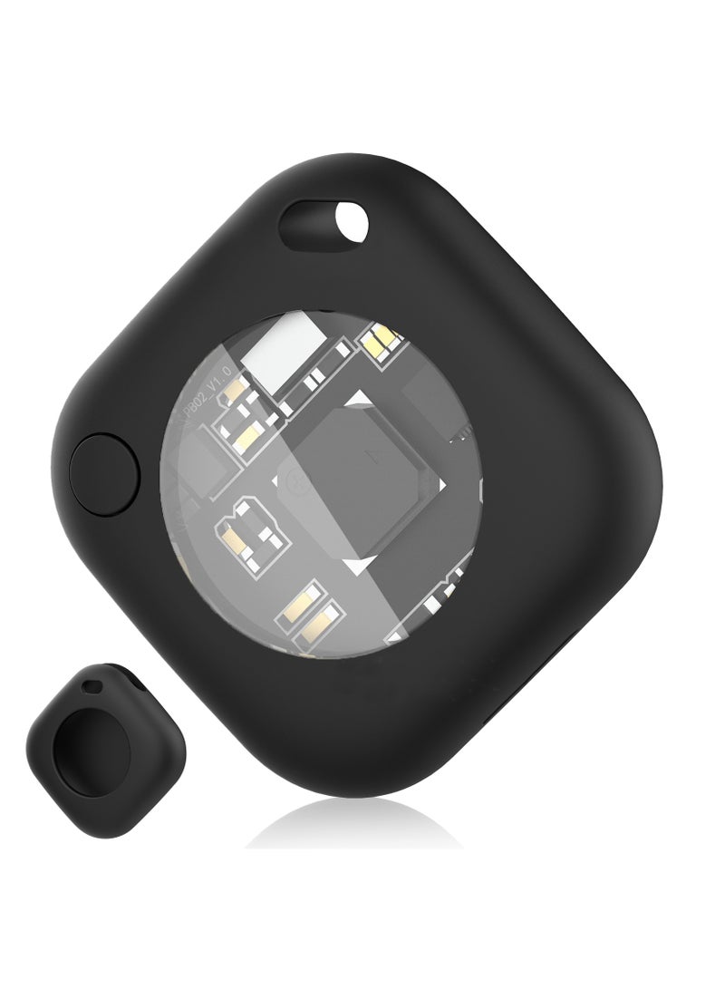 yalilai Bluetooth Tracker Works with Apple Find My APP (iOS Only, Not for Android),  Smart Tracking Tag Finder with Protective Case and Item Locator for Keys, Luggage, Backpack, Suitcases, Black  - Image 1