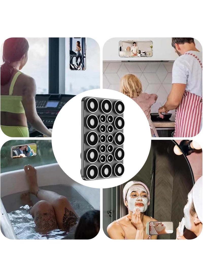 KASTWAVE Magnetic Suction Cup Phone Mount, Waterproof & Hands-Free Shower Phone Mount, Strong Grip Silicone Stand Ideal for Selfies & Video Creators, Universal Compatibility (Black) - Image 4
