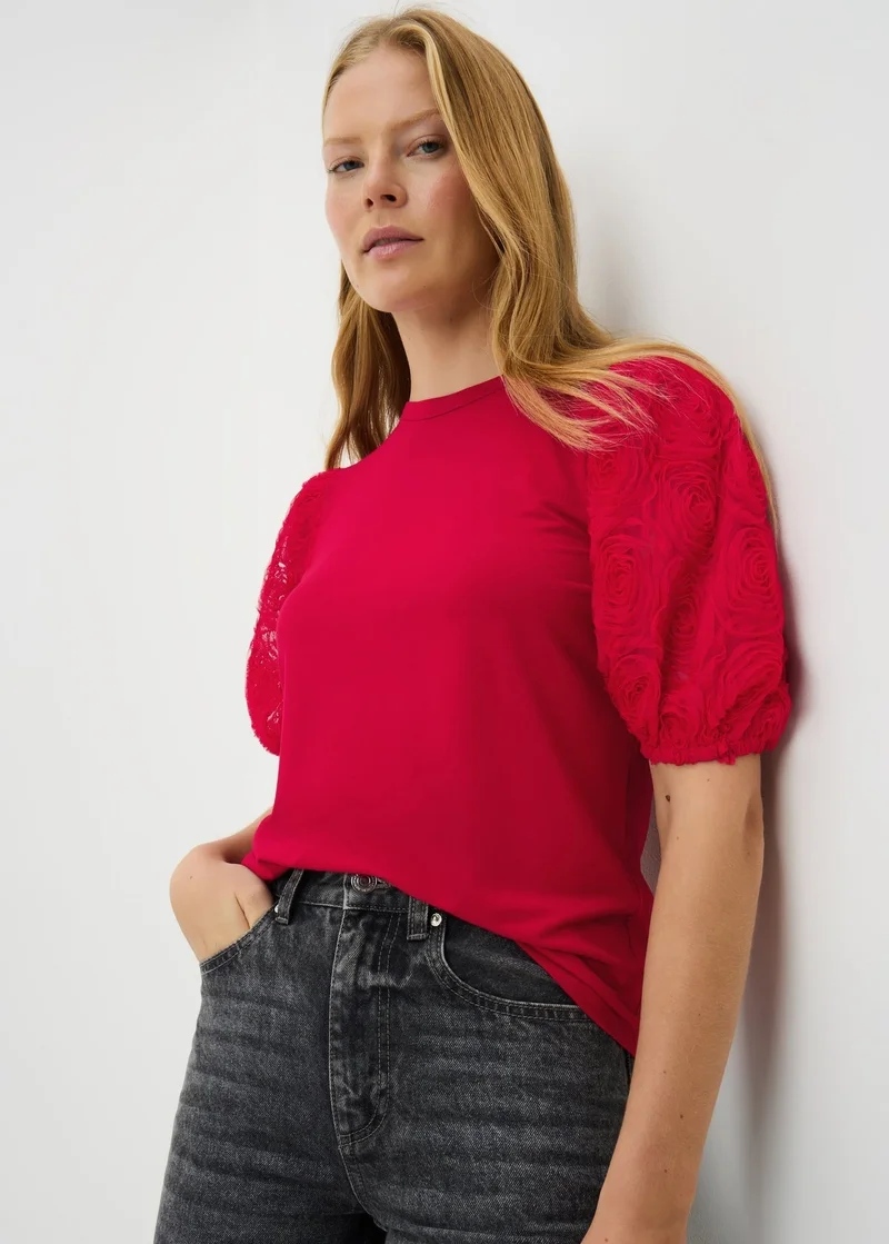 Matalan Red Puff Sleeve Top