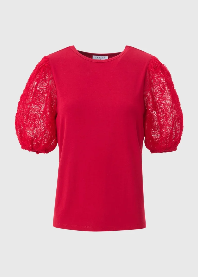 Matalan Red Red Puff Sleeve Top for Women | Best Price UAE